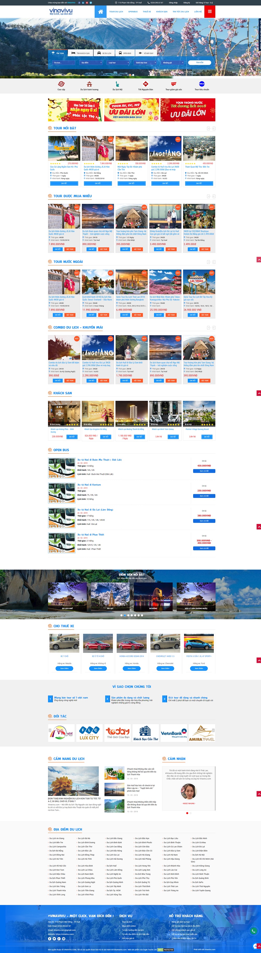 Mẫu website công ty du lịch, dịch vụ du lịch
