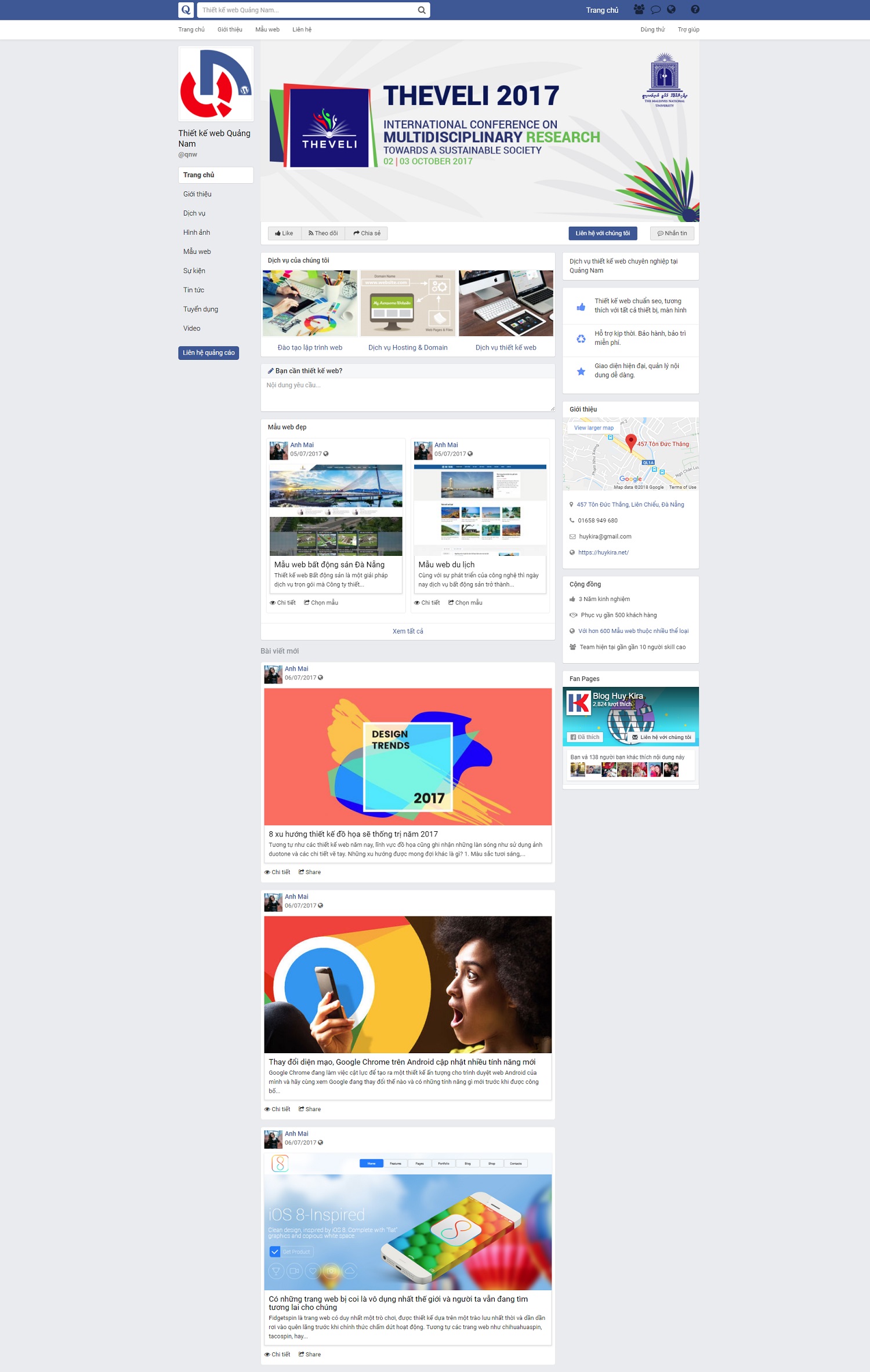 Mẫu website blog giao diện giống fanpage facebook
