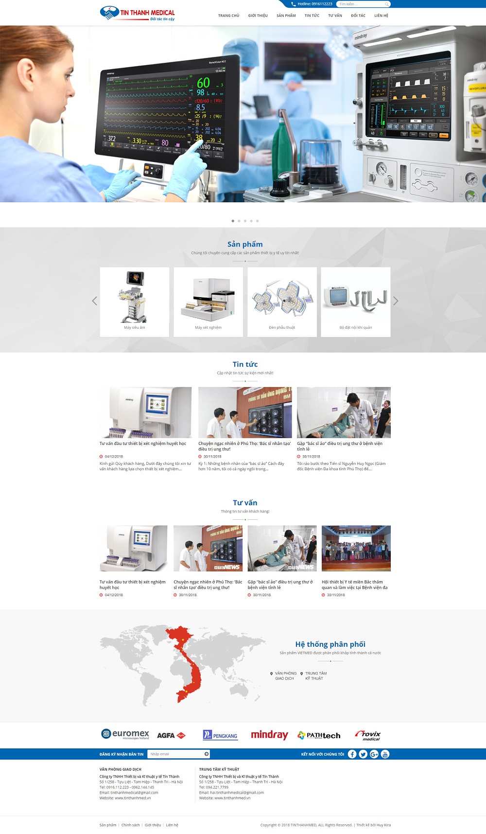 Mẫu website công ty có phân phối sản phẩm