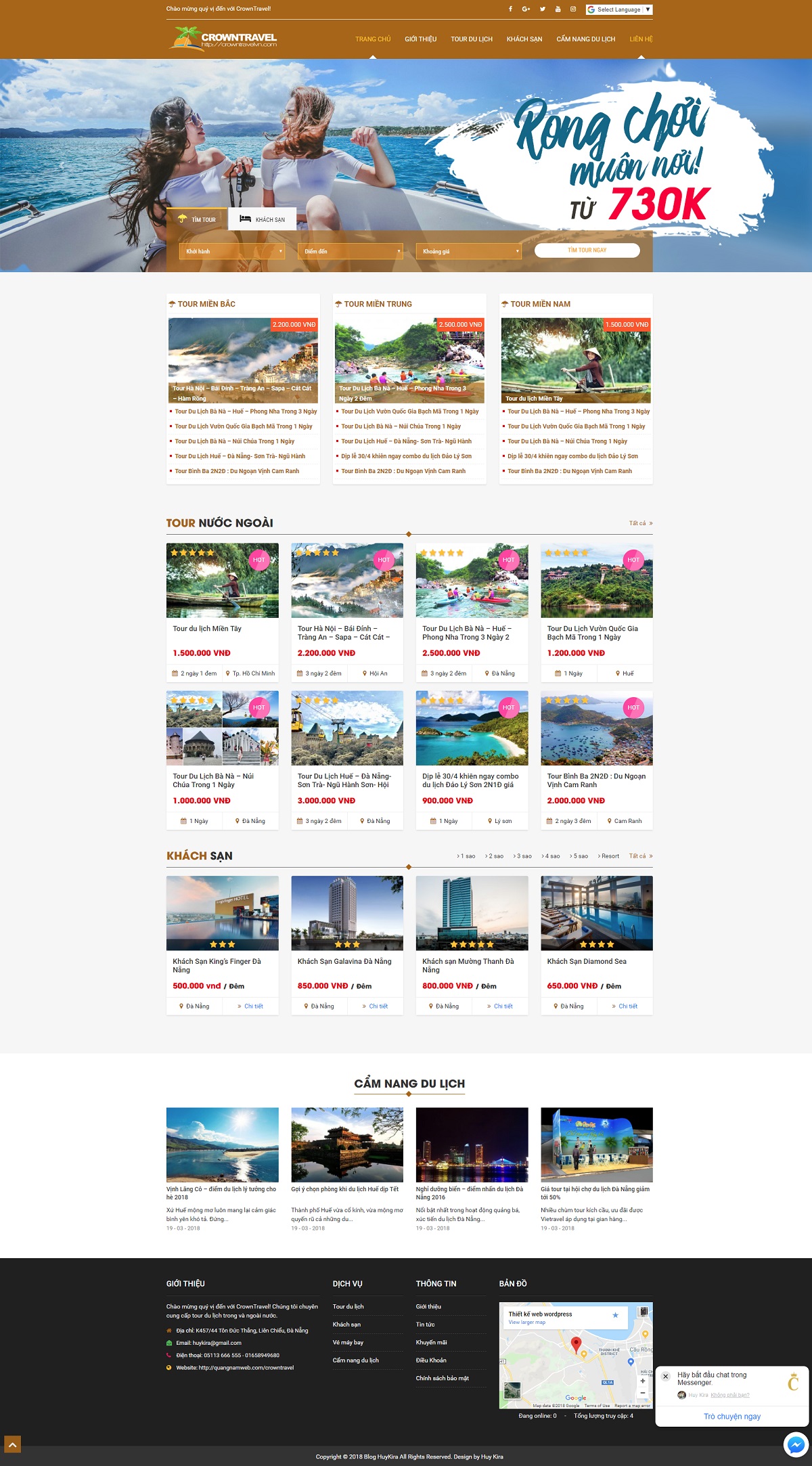 Mẫu website tour du lịch