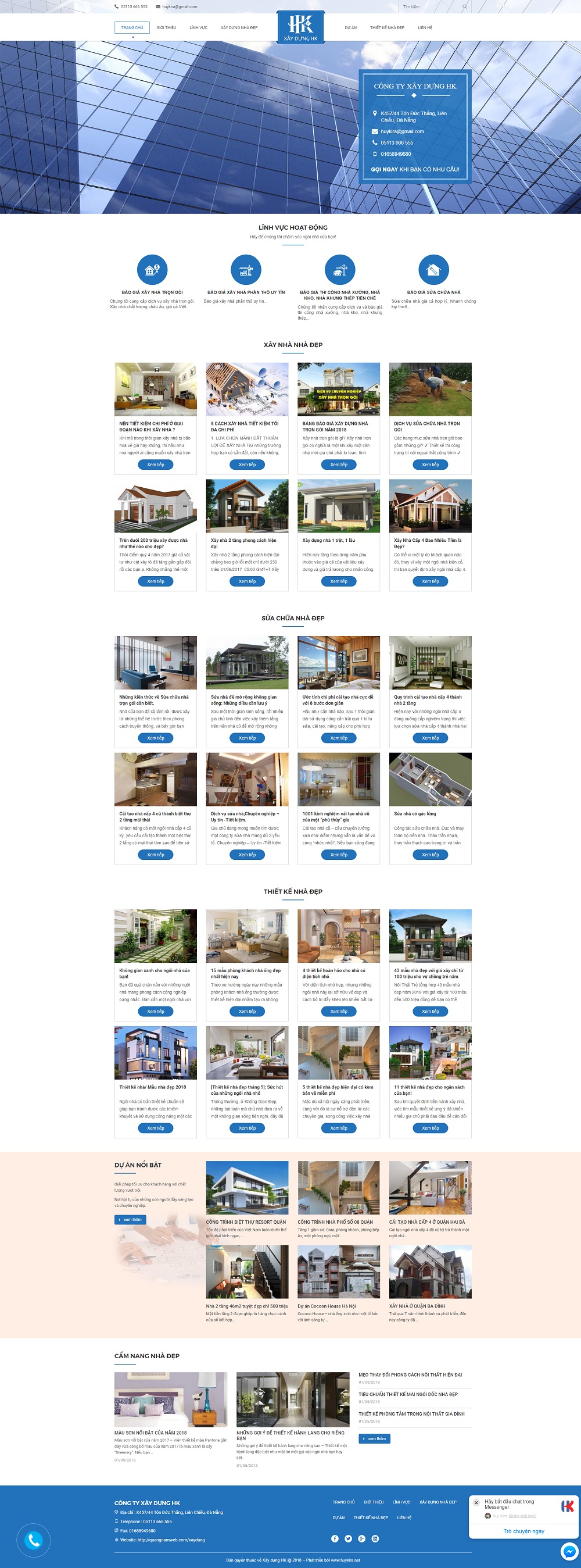 Mẫu website tin tức, công ty xây dựng