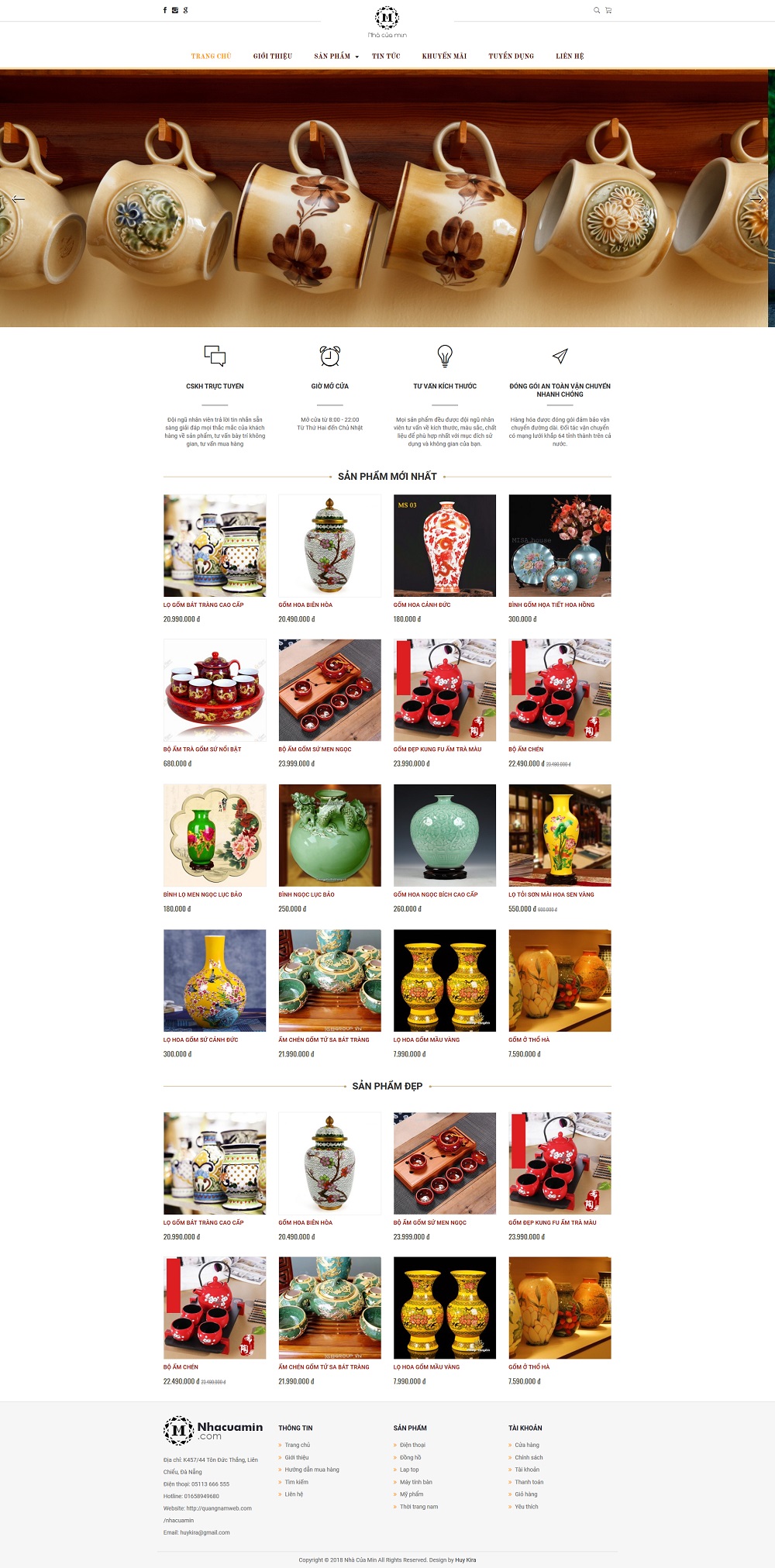 Mẫu website bán hàng decor, đồ handmade